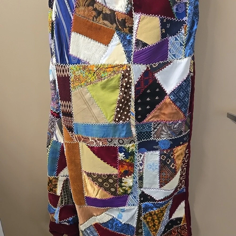 Handmade quilted table runner multicolored design in rich earth tones‎ 72